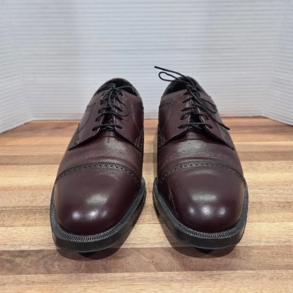 Florsheim Comfortech Dress Shoes Men's 10 Burgundy Leather Cap Toe Oxford 21001